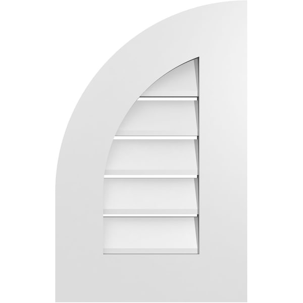 Ekena Millwork Quarter Round Top Left Surface Mount PVC Gable Vent w/ 3-1/2"W x 1"P Standard Frame, 14"W x 22"H GVPQL14X2201SF - main